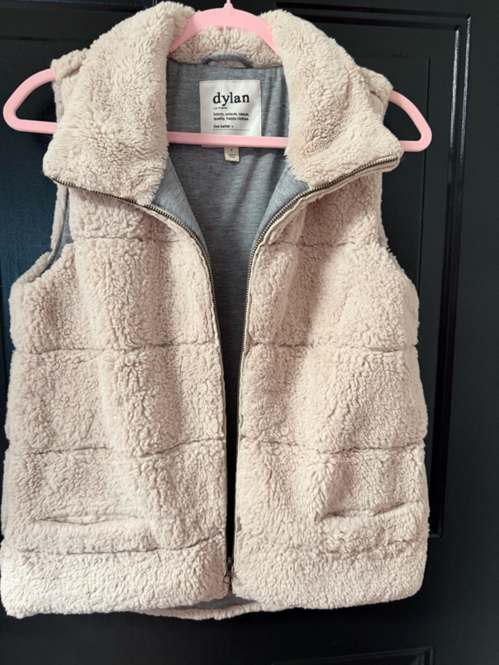 dylan Cream Sherpa Quilted Vest